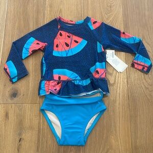 Tea Collection Watermelon Rash Guard Set - 12-18 months